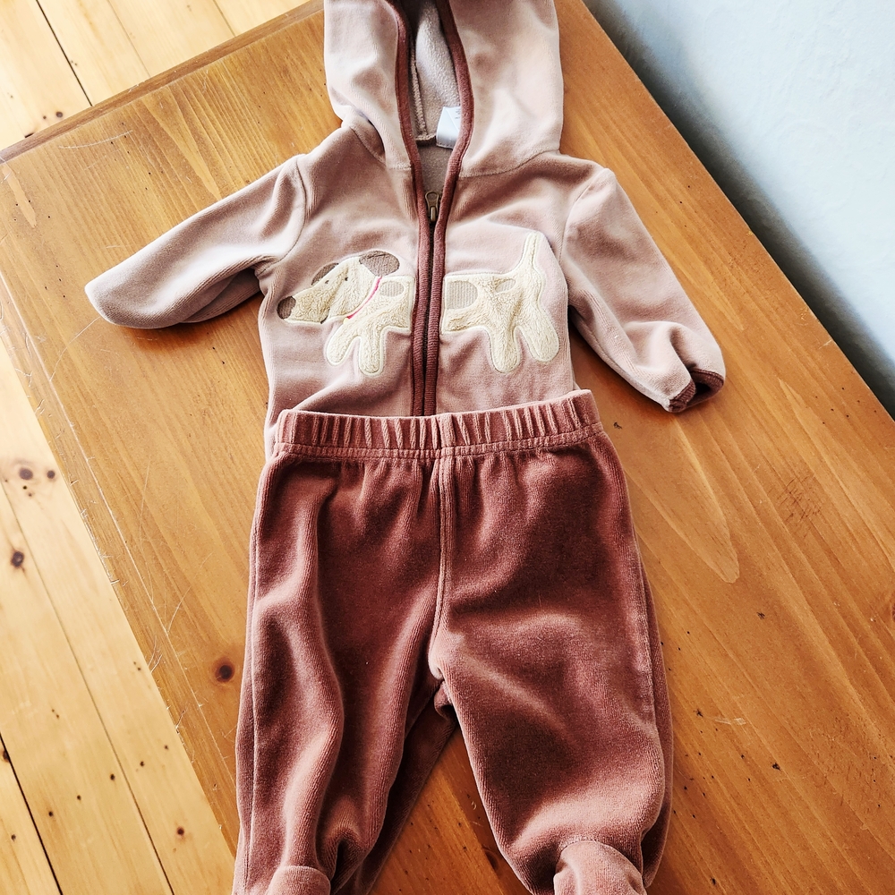 Small Wonders Newborn Doggie Hoodie and Pants Set